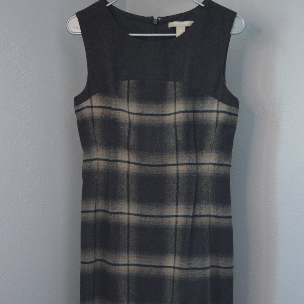 Winter Wool Banana Republic Dress Size 4, Plaid, Grey